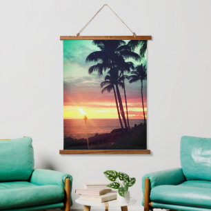 Mooie Hawaiian Sunset Hangend Wandkleed