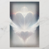 Mooie Heart Angel Wings Monogram Stationery Briefpapier (Achterkant)