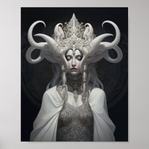 Mooie heks demon koningin fantasy kunst poster