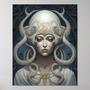 Mooie heks demon koningin fantasy kunst poster