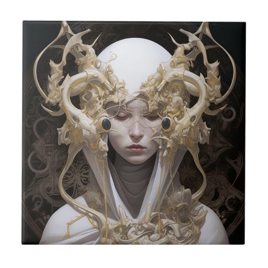 Mooie heks demon koningin fantasy kunst tegeltje (Voorkant)