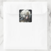 Mooie heks demon koningin fantasy kunst vierkante sticker (Tas)
