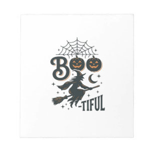 Mooie Heks Halloween Vintage Gravure Ontwerp Notitieblok