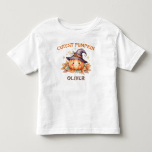 Mooie Heksenpompoen met Herfstbladeren Kinder Shirts