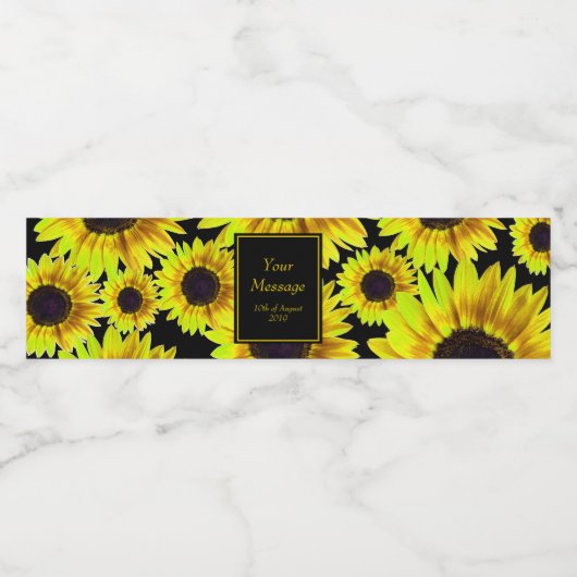 Mooie, heldere, gele zonnebloem - elke gelegenheid waterfles etiket (Enkel label)