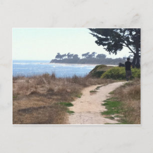 Mooie heldere hemel aan de strand. briefkaart