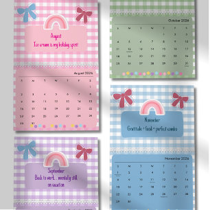 Mooie Heldere Lint & Bloem Citaat Agenda 2026 Kalender