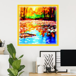 Mooie, heldere Oranje bossen. Bestel nu Poster