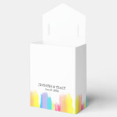 Mooie heldere regenboog bruiloft gepersonaliseerd bedankdoosjes (Geopend)