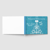 Mooie hemel blauw en witte bruidbruiloft gastenboek (Volledig)