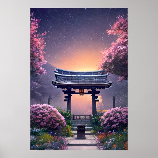 Mooie hemel op zonsondergang poster (Voorkant)