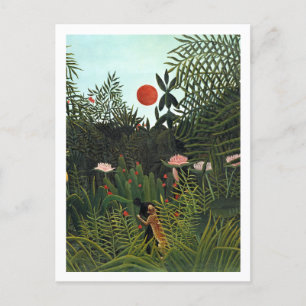 Mooie Henri Rousseau's beroemde Virgin Forest Briefkaart