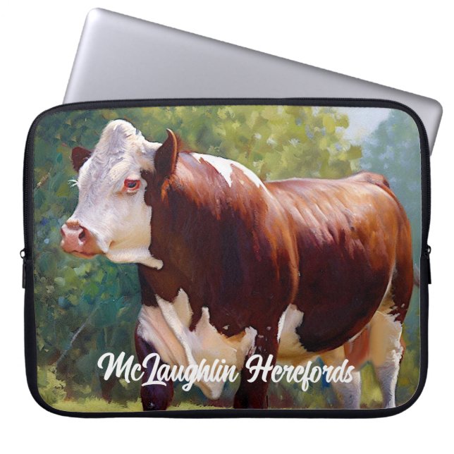 Mooie Hereford Bull Laptop Sleeve (Voorkant)