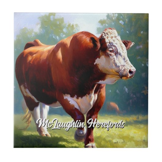 Mooie Hereford Bull Tegeltje (Voorkant)