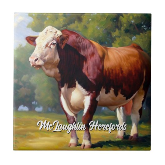 Mooie Hereford Bull Tegeltje (Voorkant)