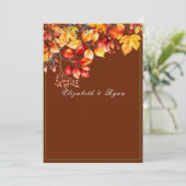 Mooie herfst bladeren en bessen herfst bruiloft kaart (Staand voorkant)