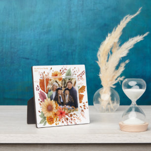 Mooie Herfst Bloemen Familie Thanksgiving Foto Fotoplaat