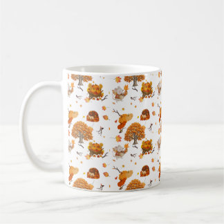 Mooie herfst bosdieren patroon koffiemok