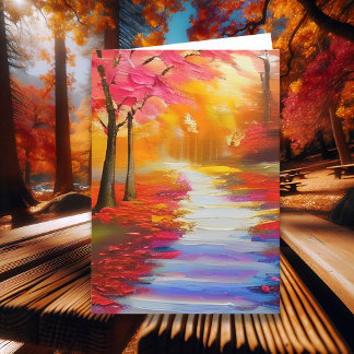 Mooie Herfst Dag Herfstpad Denken aan jou Kaart