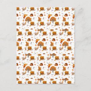 Mooie herfst eekhoorn en bomen ansichtkaart briefkaart
