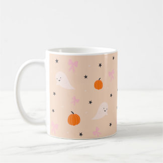 Mooie herfst Halloween-spookpatroonmok Koffiemok
