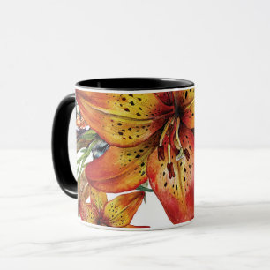 Mooie Herfst Lelie Bloem Boho Chic Maatwerk Mok