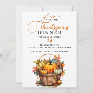 Mooie Herfst mand met pompoenen Thanksgiving Kaart