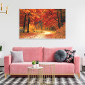 Mooie Herfst Road Canvas Print (Insitu (Woonkamer))