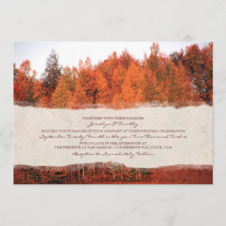 Mooie herfst Trees Wedding Kaart