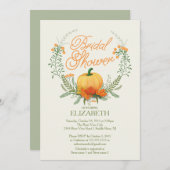 Mooie herfst Wreath Bridal Shower Kaart (Voorkant / Achterkant)