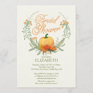 Mooie herfst Wreath Bridal Shower Kaart