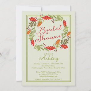 Mooie herfst Wreath Wedding Shower Kaart