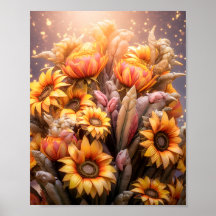 Mooie Herfst Zonnebloemen Bloeiende Gele Bloemen
