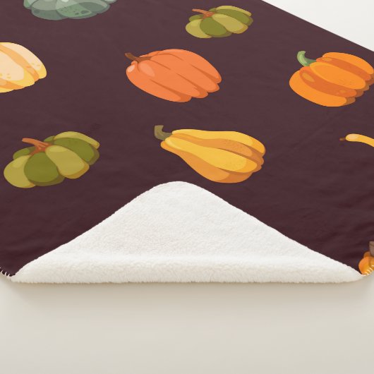 Mooie herfstachtergrond met kleurrijke pompoenen sherpa deken (3/4)