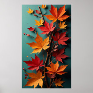 Mooie herfstappliqué poster