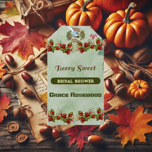 Mooie herfstbladeren bruiloft cadeaulabel