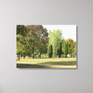 Mooie herfstbladeren fotografie van Wisconsin-kuns Canvas Afdruk