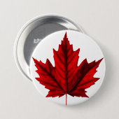 Mooie herfstesdoornblad ronde button 7,6 cm (Voorkant /achterkant)