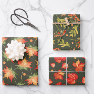 Mooie herfstkleuren bladeren inpakpapier vel
