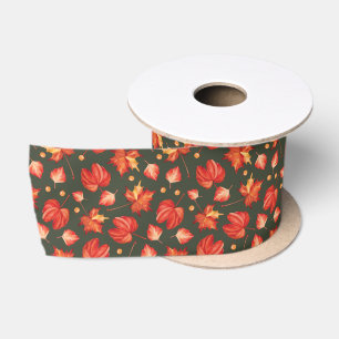 Mooie herfstkleuren bladeren satijnen lint