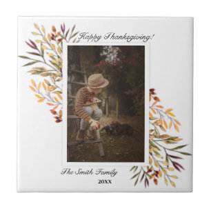 Mooie herfstloof Thanksgiving-foto Tegeltje