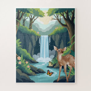 Mooie Herten en Waterval Bos Kinderen Legpuzzel