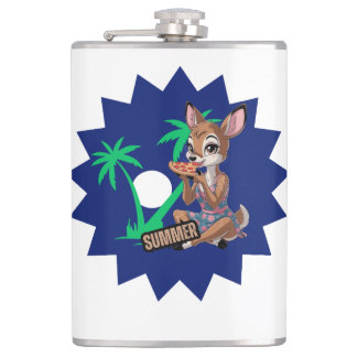 Mooie herten oor pizza in sumVinyl Wrapped Flask Heupfles