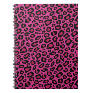 Mooie hete roze luipaardhuid glittershine notitieboek