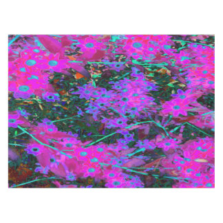 Mooie hete roze, magenta en aquablauwe bloemen tafelkleed