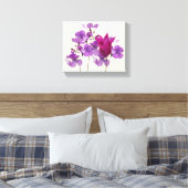 Mooie hete roze tulp paarse bloemen bloemig canvas afdruk (Insitu (Slaapkamer))