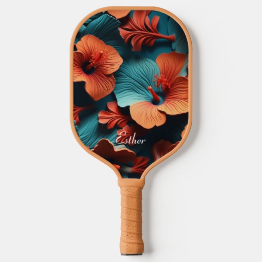 Mooie Hibsicus Pickleball Paddle (Voorkant)