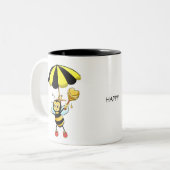 Mooie hommel tweekleurige koffiemok (Voorkant links)