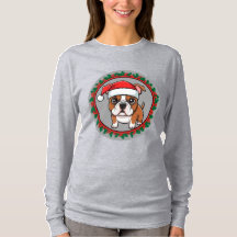 Mooie hond in een kerstkrans