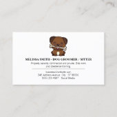 Mooie Hond met Bot | Poot | Houten Visitekaartje (Achterkant)